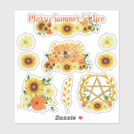 Adesivo Summer Solstice Sunflower Honey Bee Pagan Kids