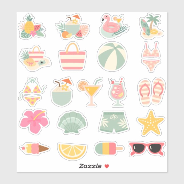 Adesivo Summertime Splendor - Praia e Verão inspirados (Folha)