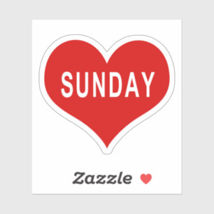 Adesivo SUNDAY Red Love Heart Vinyl Sticker