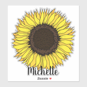 Adesivo Sunflower adicione seu nome