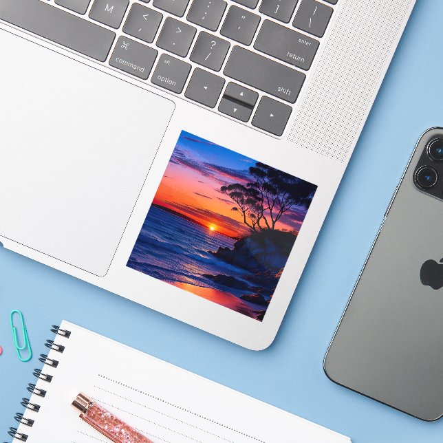 Adesivo Sunset tropical (Notebook com iPhone)