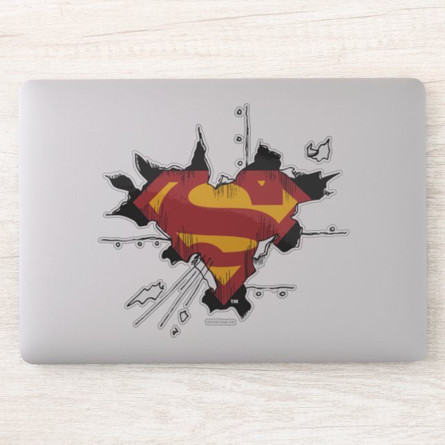 Adesivo Superman S-Shield | Broken Metal Logo (Computador)