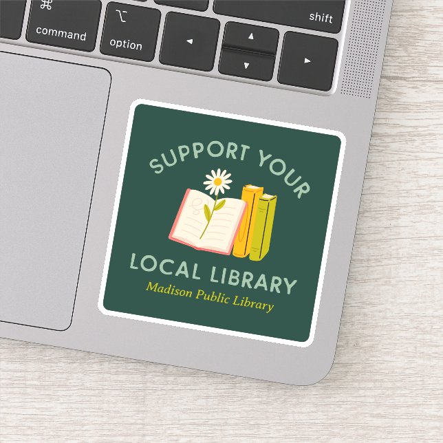 Adesivo Suportar a Biblioteca Local Personalizada (Detalhe)
