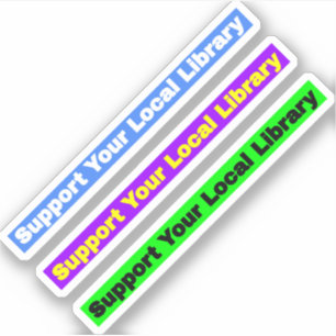Adesivo Suportar a Biblioteca Local - Texto Simples