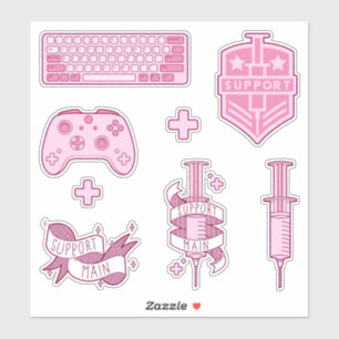 Adesivo Suporte ao Gamer Sticker Pink Principal
