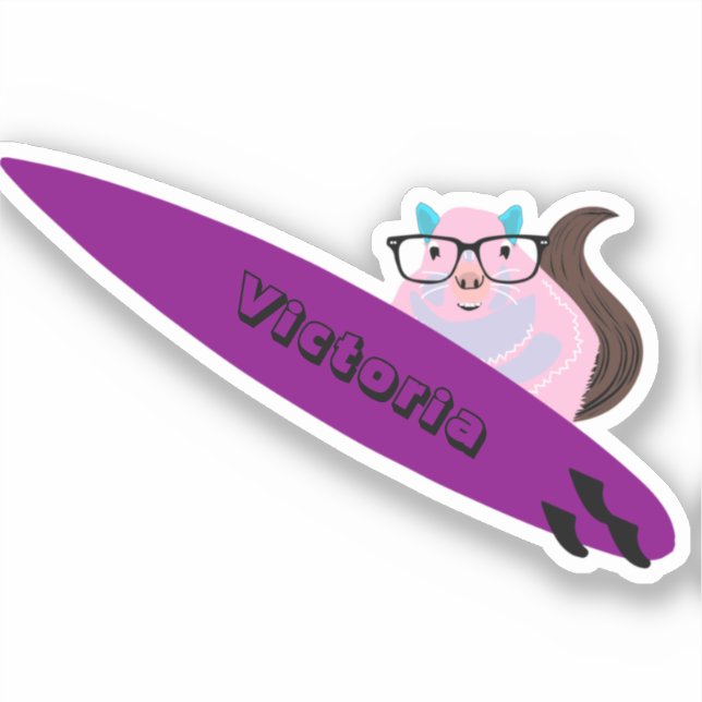 Adesivo Surf de esquilo (Frente)