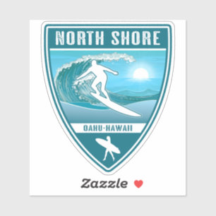 Adesivo Surf North Shore Oahu Hawaii