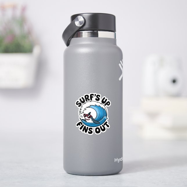 Adesivo Surf para cima, multas para fora - Design de surfe (HidroFlask)