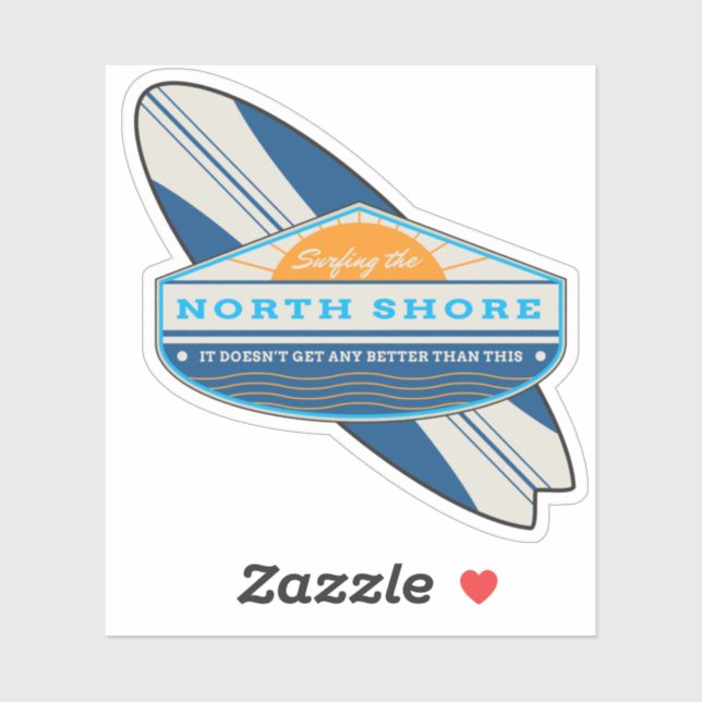 Adesivo Surfando a costa norte (Folha)