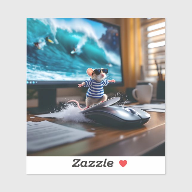 Adesivo Surfar no Mouse! (Folha)