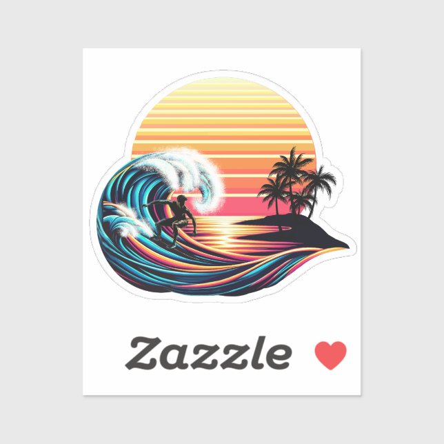 Adesivo Surfar no Sunset (Folha)