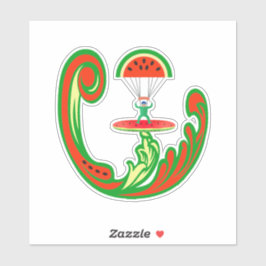 Adesivo Surfer e Skydiver na Água Melão