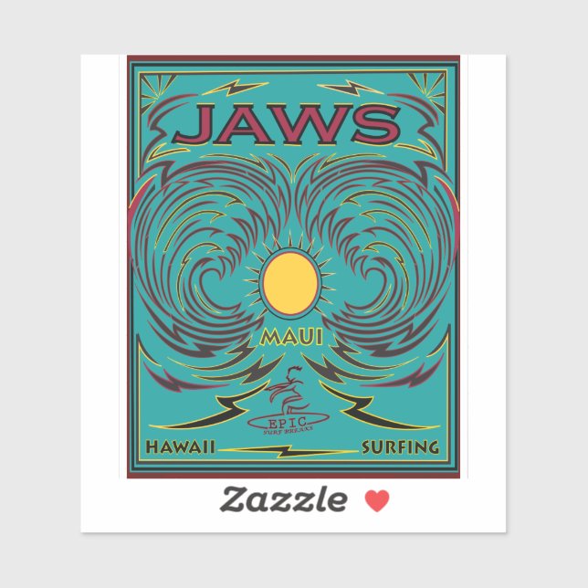 ADESIVO SURFING JAWS MAUI HAWAII (Folha)