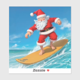 Adesivo Surfing Santa Claus