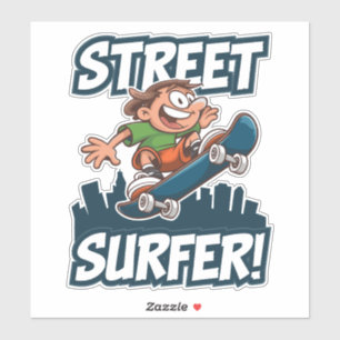 Adesivo Surfista de rua! - Vibes Urbanos de Skateboard