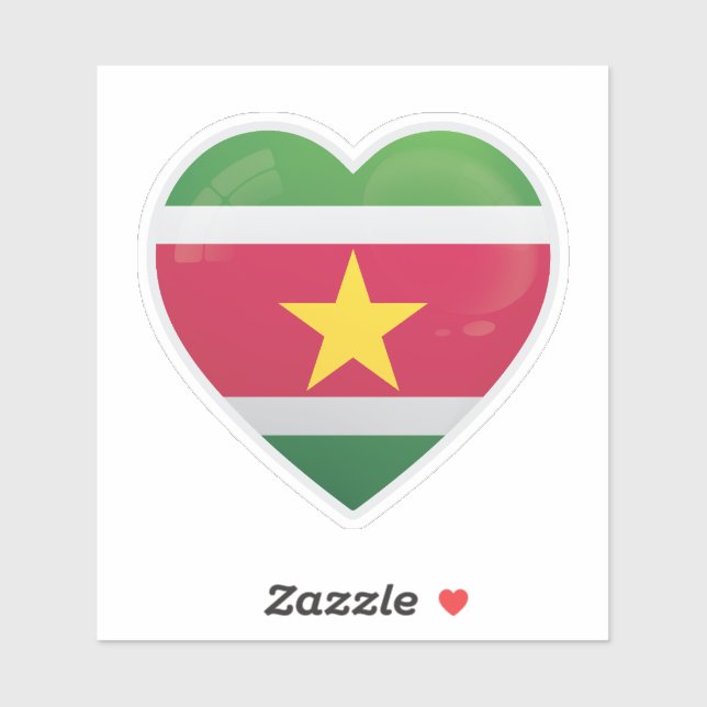 Adesivo Suriname Love Flag (Folha)