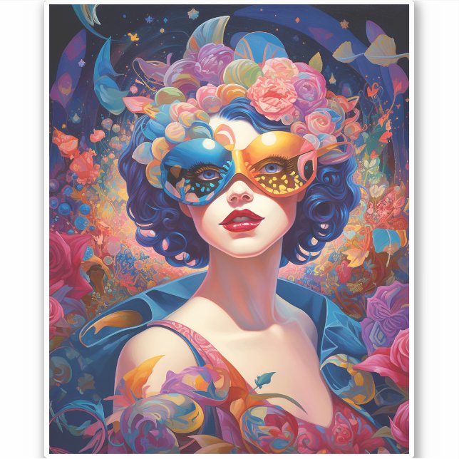 Adesivo Surreal Lady Fantasy Art (Frente)