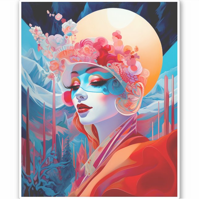 Adesivo Surreal Lady Fantasy Art (Frente)