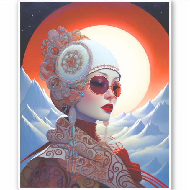 Adesivo Surreal Lady Fantasy Art (Frente)