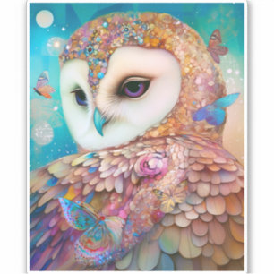 Adesivo Surreal Owl Fantasy Art