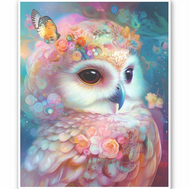 Adesivo Surreal Owl Fantasy Art (Frente)