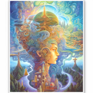 Adesivo Surreal Wommando Paisagem Fantasia Art