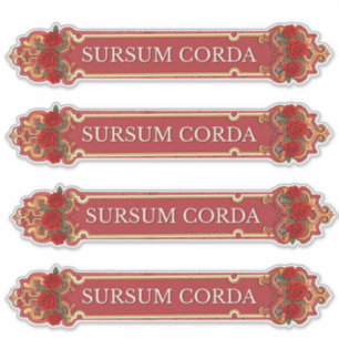 Adesivo Sursum Corda Vintage Rosa Católica