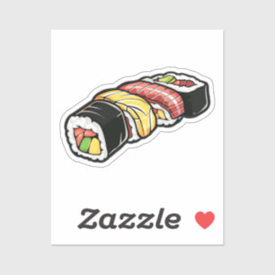 Adesivo sushi de desenho animado