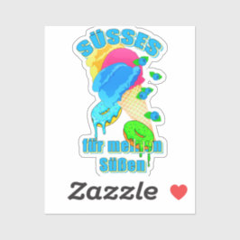 Adesivo SÜSSES für meinen Süßen Eis Donut Blaubeeren