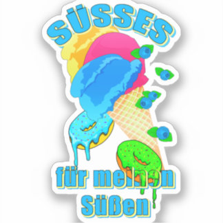 Adesivo SÜSSES für meinen Süßen Eis Donut Blaubeeren