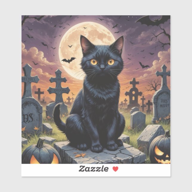 Adesivo Sussurros da Hora das Bruxas - Gato Negro (Folha)