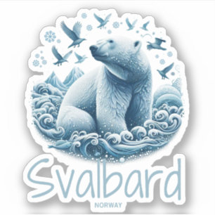 Adesivo Svalbard Spitsbergen Urso polar artístico, Noruega