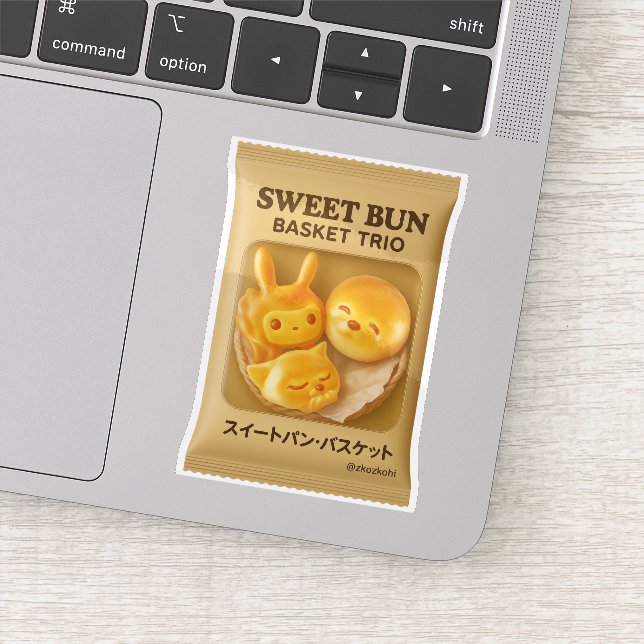 Adesivo Sweet Bun Basket: Cute Animal Bread Packaging (Detalhe)