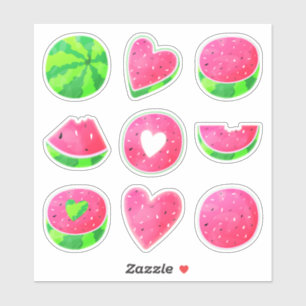 Adesivo Sweet Fresh Watermelon Melon Heart Seeds Summer