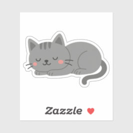 Adesivo Sweet Gray Kitty Snooze