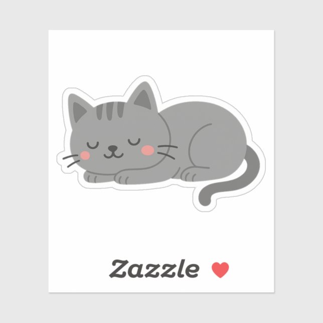 Adesivo Sweet Gray Kitty Snooze (Folha)