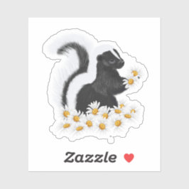 Adesivo Sweet Skunk with Daisies Sticker