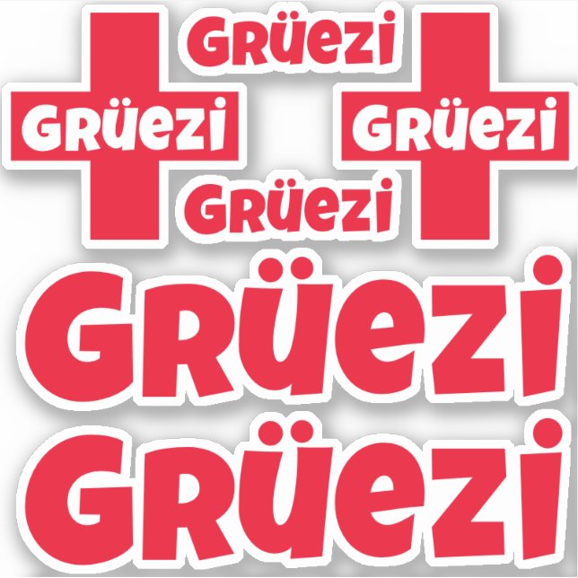 Adesivo Swiss Hello Gruezi Die-Cut Stickers (Frente)