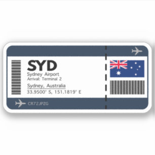 Adesivo SYD Sydney Boembarque Pass - Tíquete da Austrália
