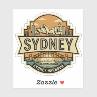 Adesivo Sydney Skyline Austrália Casa da Ópera Viagem Badg