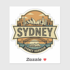 Adesivo Sydney Skyline Australia Opera House Travel Badge 