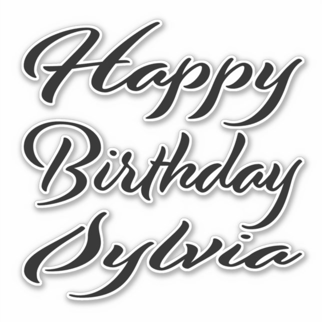 Adesivo Sylvia Name Vorname black Sticker Geburtstag (Frente)