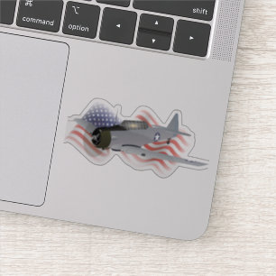 Adesivo T-6 Aeronave de trem texana com bandeira americana