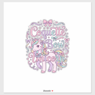 Adesivo T-shirt gráfico pastel fofo de unicórnio com laço