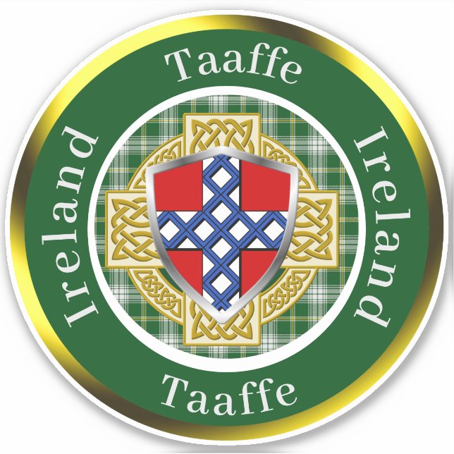Adesivo Taaffe Irish Shield/Celtic Cross Personalizado (Frente)