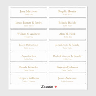 Adesivo Tabela Nomes de Convidado do Cartão Local de Casam