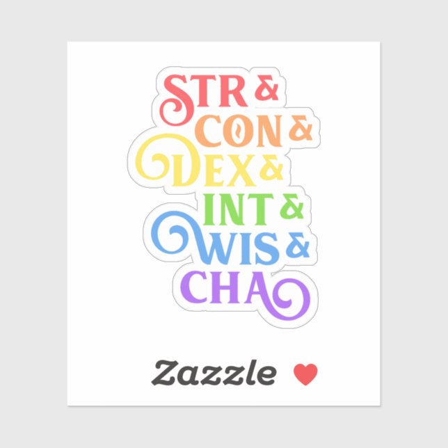 Adesivo Tabletop do Rainbow RPG Stats (Folha)