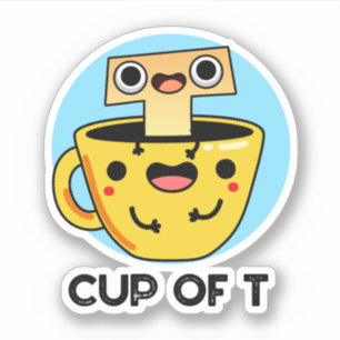 Adesivo Taça De T Cute Alphabet Tea Pun