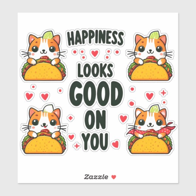 Adesivo Taco Cat: Uma Fusão Felina Culinária (Folha)