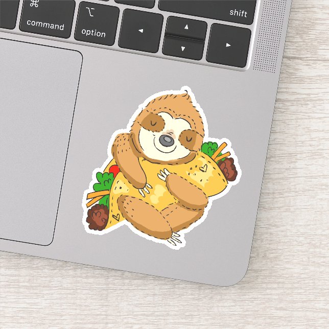 Adesivo Taco Sloth Cartoon Engraçado (Detalhe)